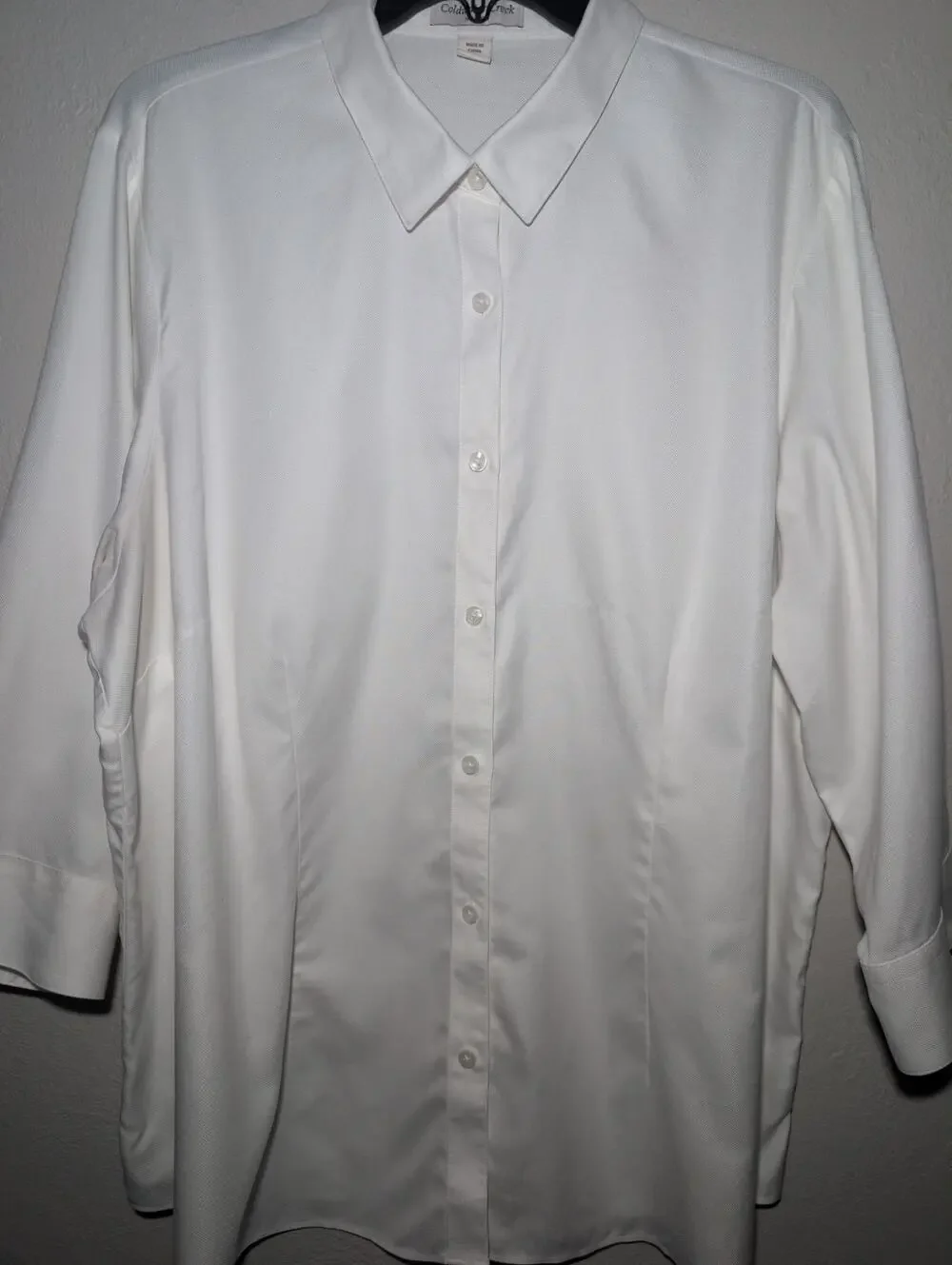 Coldwater Creek Blouse Womens 3X White Non-Iron Button Career Work Professional
